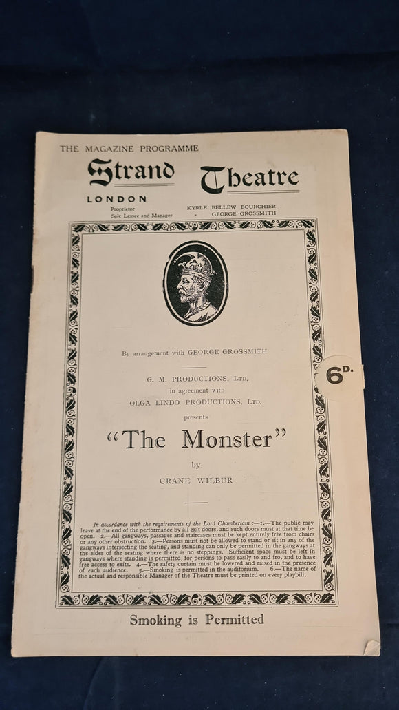 Crane Wilbur - The Monster, Strand Theatre, April 9th, 1928