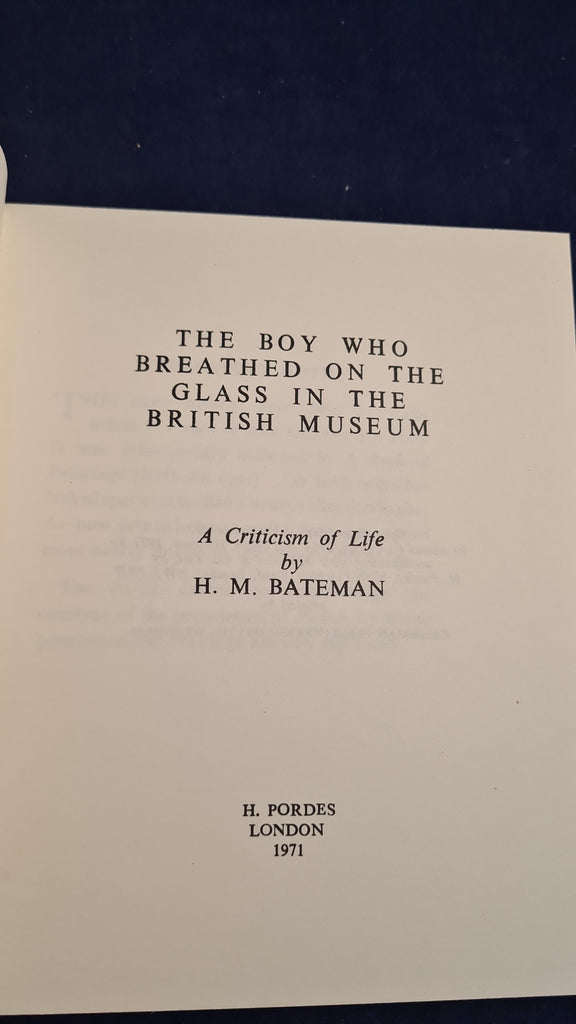 H M Bateman - The Boy Who Breathed On The Glass In The British Museum ...
