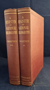 William Prideaux Courtney - A Register of National Bibliography, Volume I & II, Constable, 1905