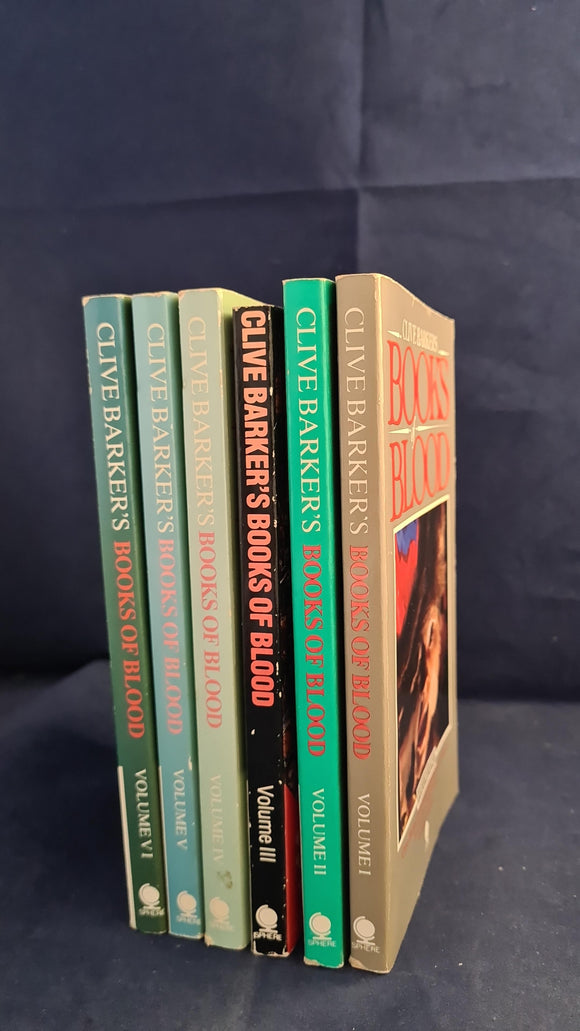 Clive Barker's Books of Blood, Sphere Books, 1984/85, Set of Six paperbacks