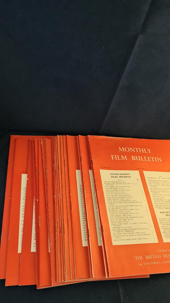 Monthly Film Bulletin Numbers 300-311, Jan-Dec 1959 & Numbers 312-323, 24 copies