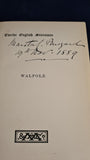 John Morley - Walpole, Macmillan, 1889, First Edition, Twelve English Statesman series