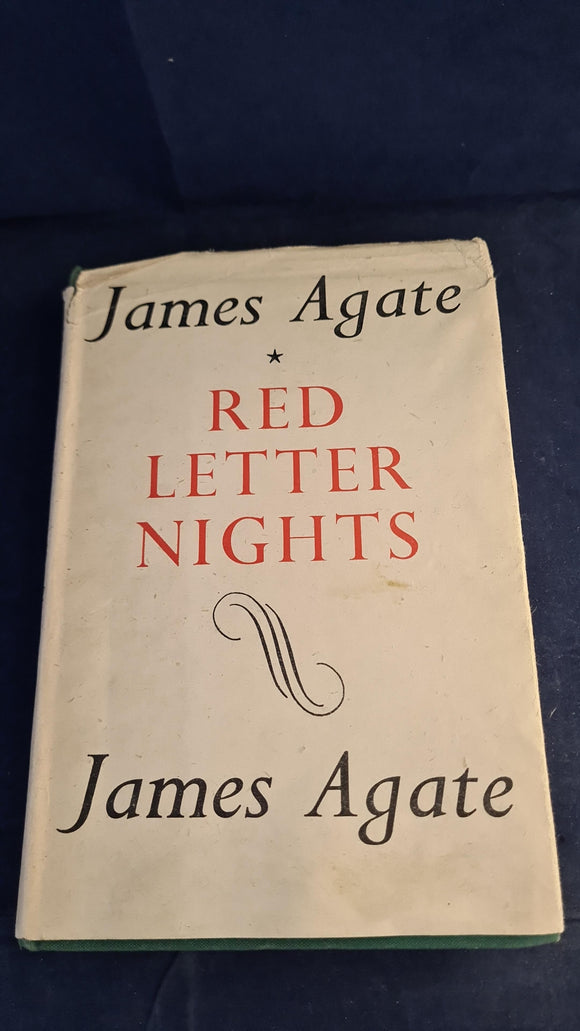 James Agate - Red Letter Nights, Jonathan Cape, 1944, First Edition