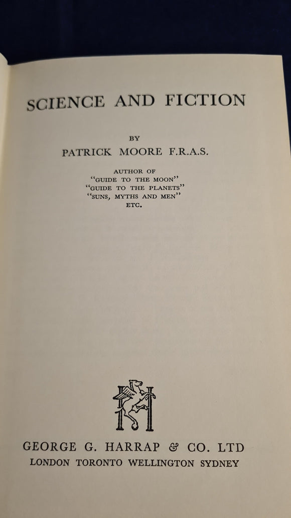 Patrick Moore - Science and Fiction, George G Harrap, 1957, First Edition, Signed
