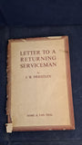J B Priestley - Letter To A Returning Serviceman, Home & Van Thal, 1945