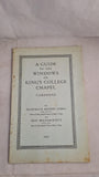 M R James - A Guide To The Windows of King's College Chapel, Cambridge, 1951