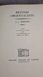 A J Arberry - British Orientalists, Collins, 1943