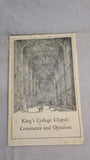 King's College Chapel: Comments and Opinions, 1956, M R James, John Betjeman etc