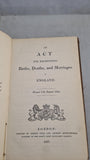 An Act for Registering Births, Deaths, and Marriages in England, 1837