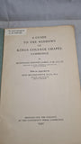 M R James - A Guide To The Windows of King's College Chapel, Cambridge, 1930