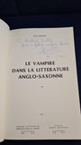 Jean Marigny - Le Vampire Dans La Litterature Anglo-Saxonne, Didier Erudition, 1985, Signed