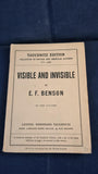 E F Benson - Visible and Invisible, Tauchnitz Edition, 1924