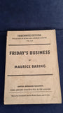 Maurice Baring - Friday's Business, Tauchnitz Edition, 1933