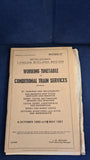 British Railways, Working Timetable on Conditional Train Services, 6 October 1980- 31 May 1981
