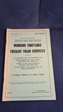 British Railways, Working Timetable of Freight Train Services, 13 May 1985- 11 May 1986, London