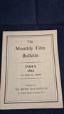 Monthly Film Bulletin Magazines, Jan-Dec 1962, with Index