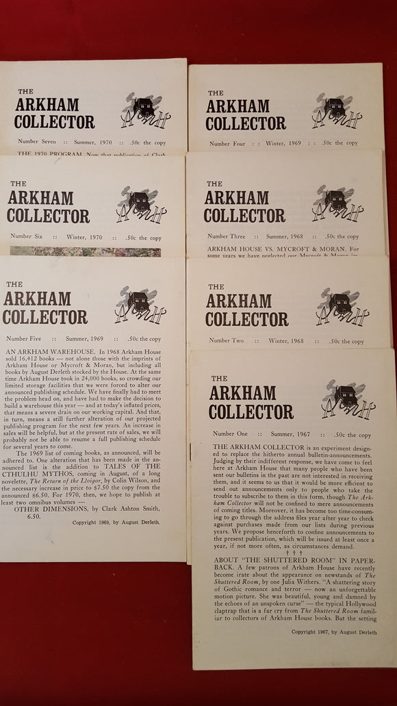 August Derleth copyright - The Arkham Collector, 1967 - 1971, 10 booklets