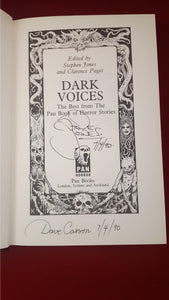 Stephen Jones & Clarence Paget - Dark Voices, Pan Horror, 1990, 1st Edition, Signed