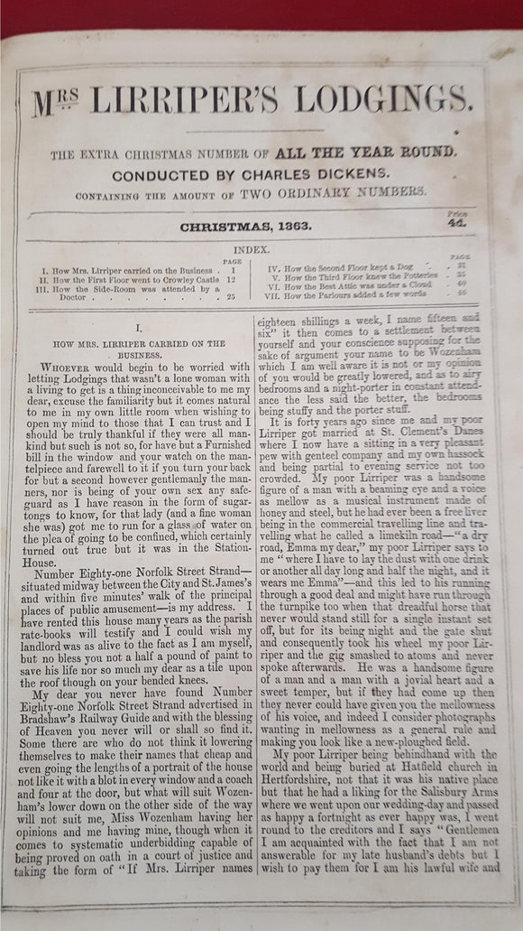 Charles Dickens - Mrs Lirriper's Lodgings, Christmas Number 1863