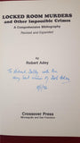 Robert Adey - Locked Room Murders, Crossover, 1991, Signed, Inscribed, 1st