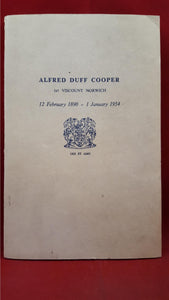 Alfred Duff Cooper 1st Viscount Norwich 12 February 1890-1 January 1954