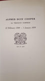 Alfred Duff Cooper 1st Viscount Norwich 12 February 1890-1 January 1954