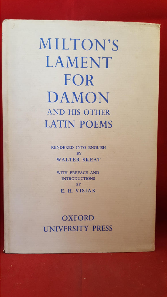 Milton's Lament For Damon And His Other Latin Poems, Oxford University Press, 1935