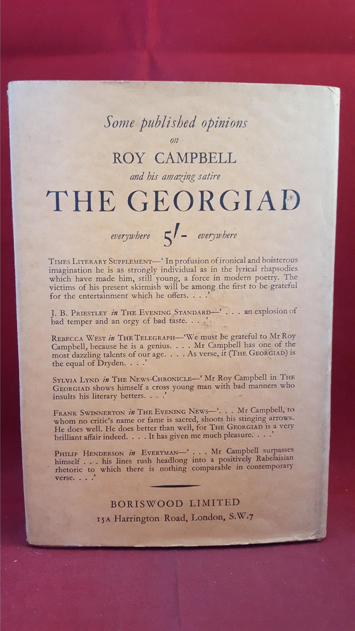 James Hanley Boy, Boriswood, 1932 Richard Dalby's Library