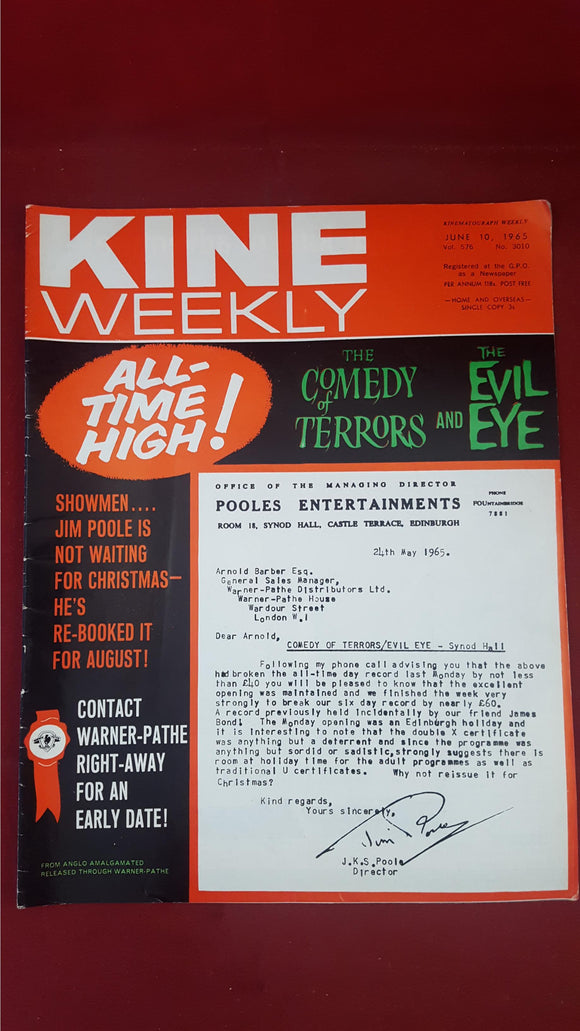 Kine Weekly Volume 576 Number 3010 June 10 1965