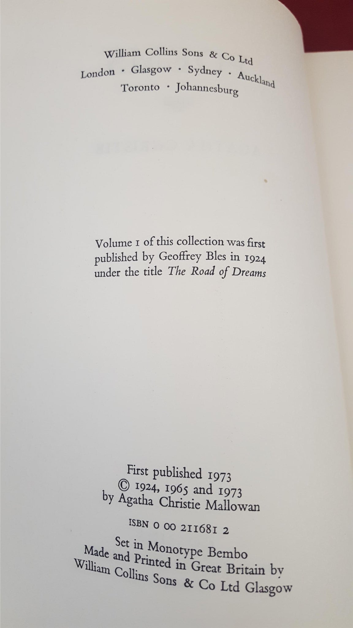 Agatha Christie Poems, Collins, 1973, First Edition Richard Dalby's