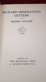 Henry Savage - Richard Middleton's Letters, Mandrake Press, 1929, Signed, Limited