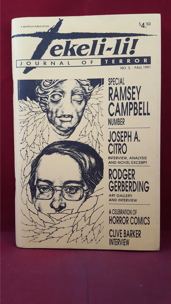 Tekeli-li! Journal Of Terror, Number 3 Fall 1991, Special Ramsey Campbell Number