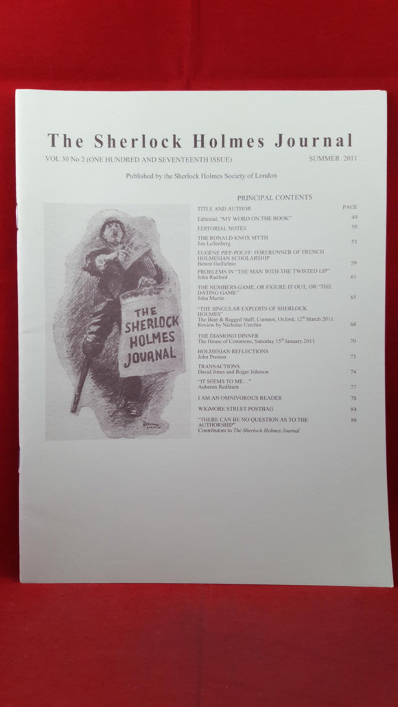 The Sherlock Holmes Journal Volume 30 Number 2 Summer 2011