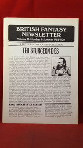 British Fantasy Newsletter Volume 12 Number 1, Summer 1985