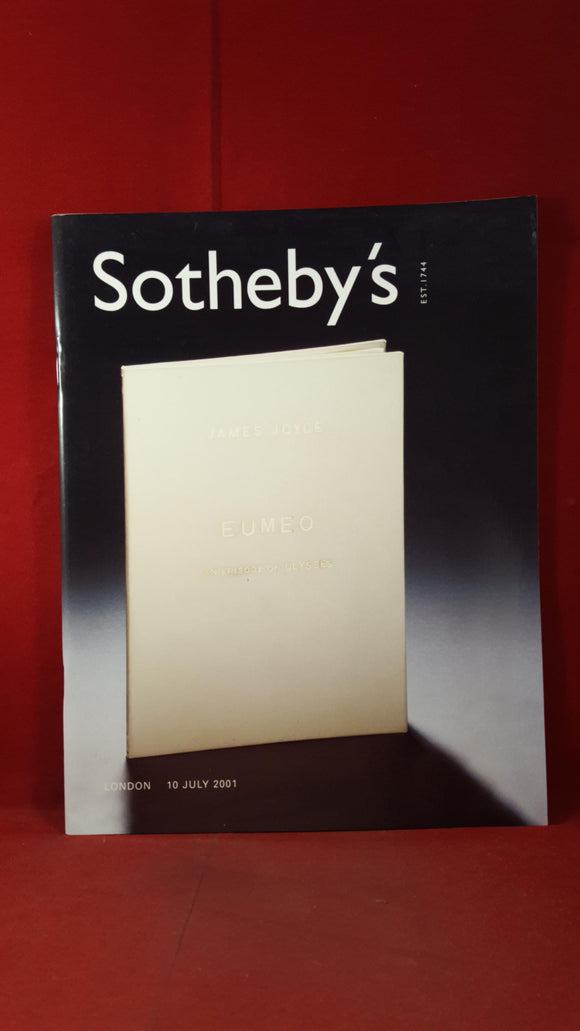 Sotheby's 10 July 2001, James Joyce - The Lost 'Eumaeus' Notebook
