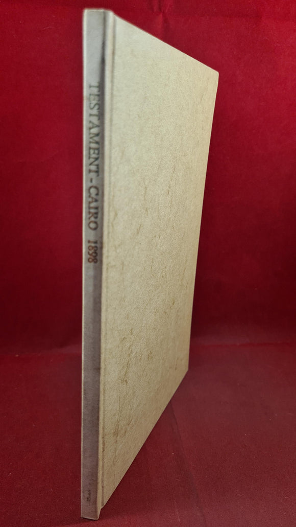 Robin Maugham - Testament-Cairo 1898, Michael deHartington, 1972, Limited, Signed