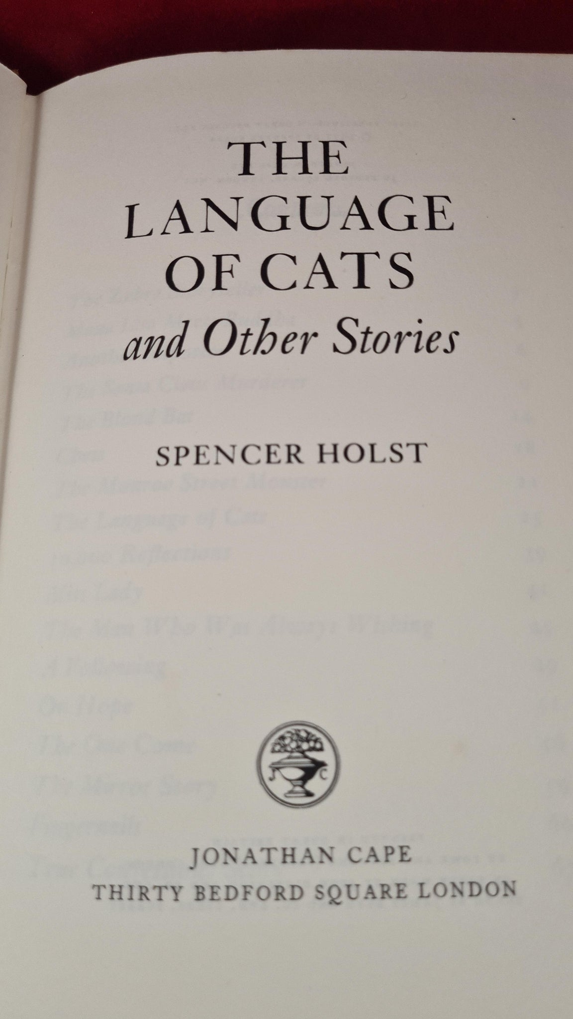 Spencer Holst The Language Of Cats Other Stories Jonathan Cape 1  spencer-holst-the-language-of-cats-other-stories-jonathan-cape-1