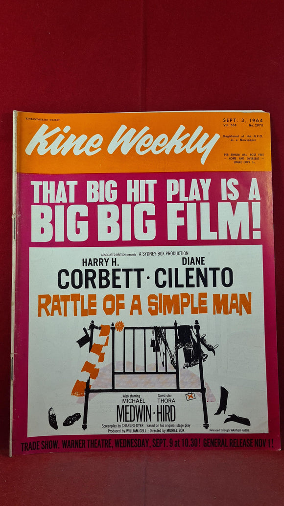 Kine Weekly Volume 568 Number 2970 September 3 1964