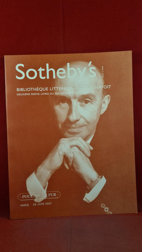 Sotheby's Paris 29 June 2001 Nineteenth Century Books Charles Hayoit Part Two