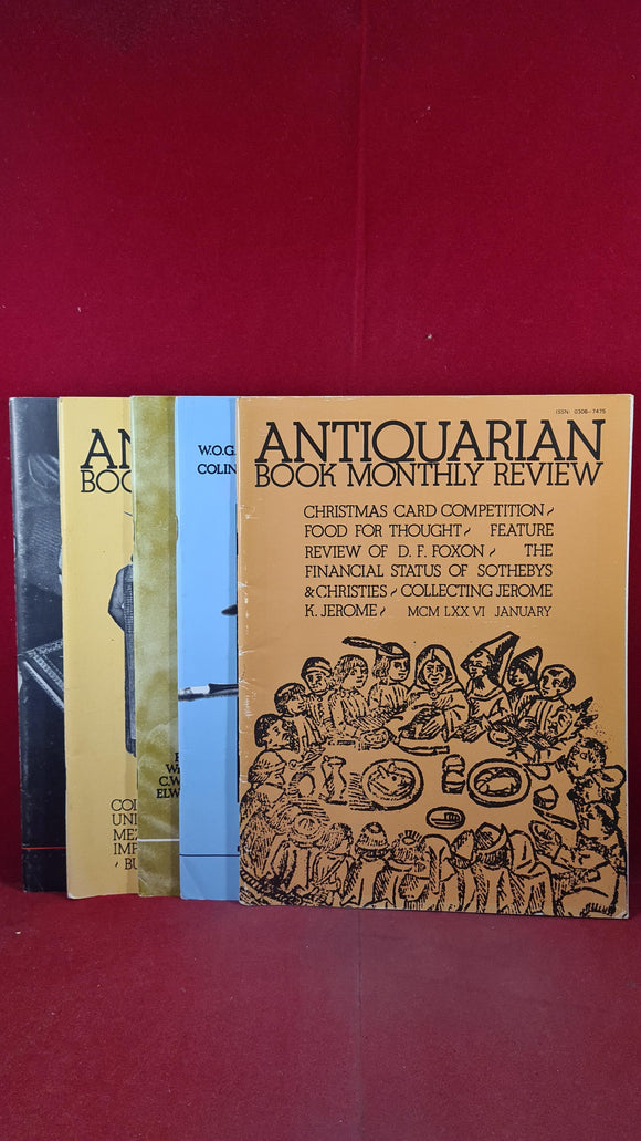 Antiquarian Book Monthly Review, 5 copies, No 1 & 4/5 1976, No 7,8,9, 1977