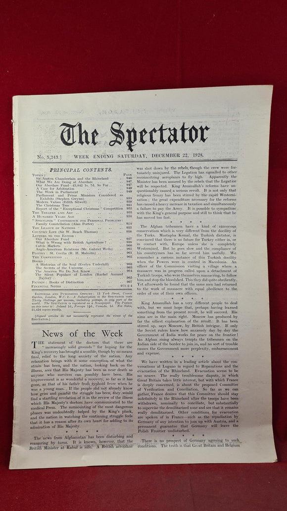 The Spectator Number 5,243 December 22 1928