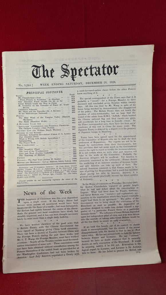 The Spectator Number 5,244 December 29 1928