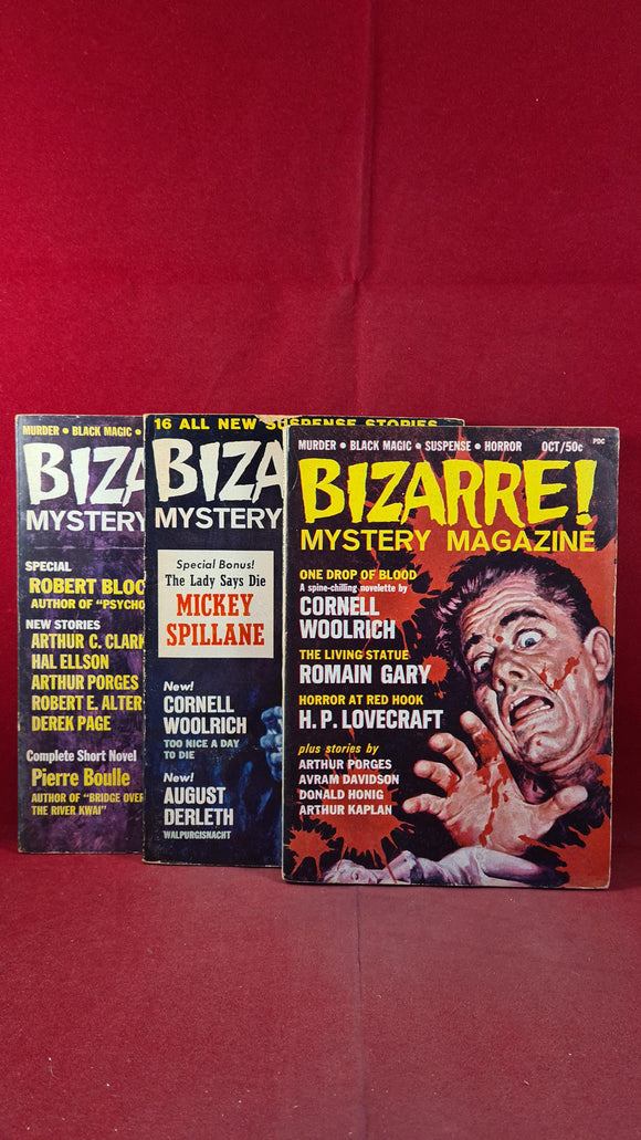 Bizarre Mystery Magazine  Volume 1 Number 1, 2 & 3 October 1965/66, Cornell Woolrich