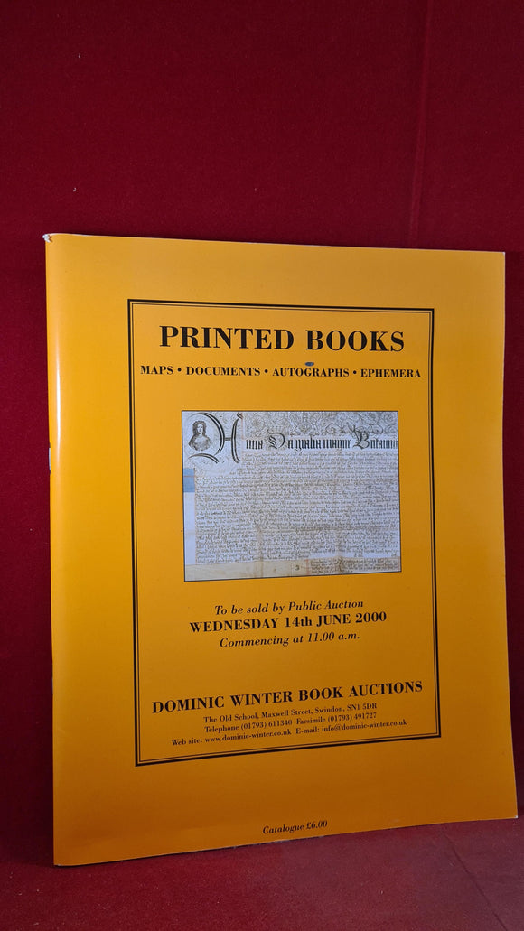 Dominic Winter Book Auctions 14th June 2000, Printed Books