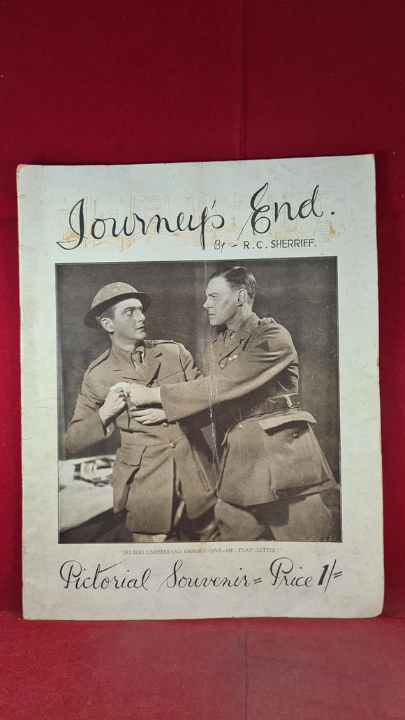 R C Sherriff - Journey's End, produced at the Savoy Theatre January 21st 1929