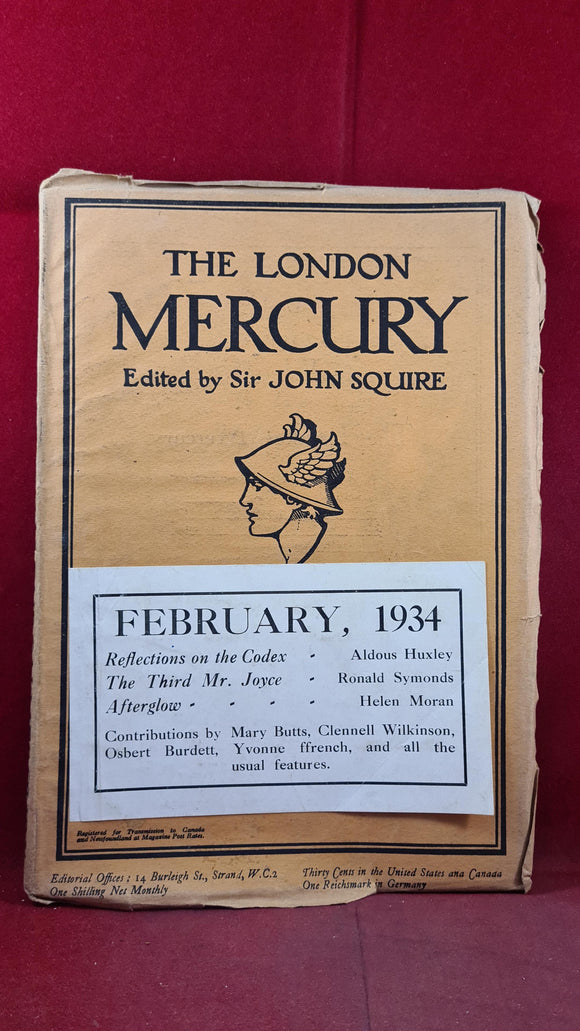 The London Mercury Number 172 February 1934, Montagu James, Mary Butts
