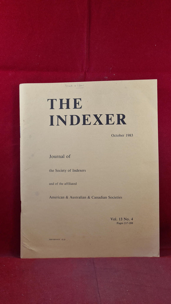 The Indexer Volume 13 Number 4 October 1983