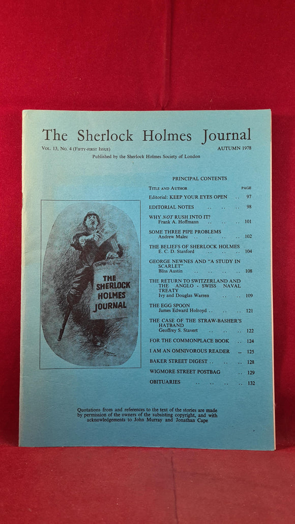 The Sherlock Holmes Journal Volume 13 Number 4 Autumn 1978