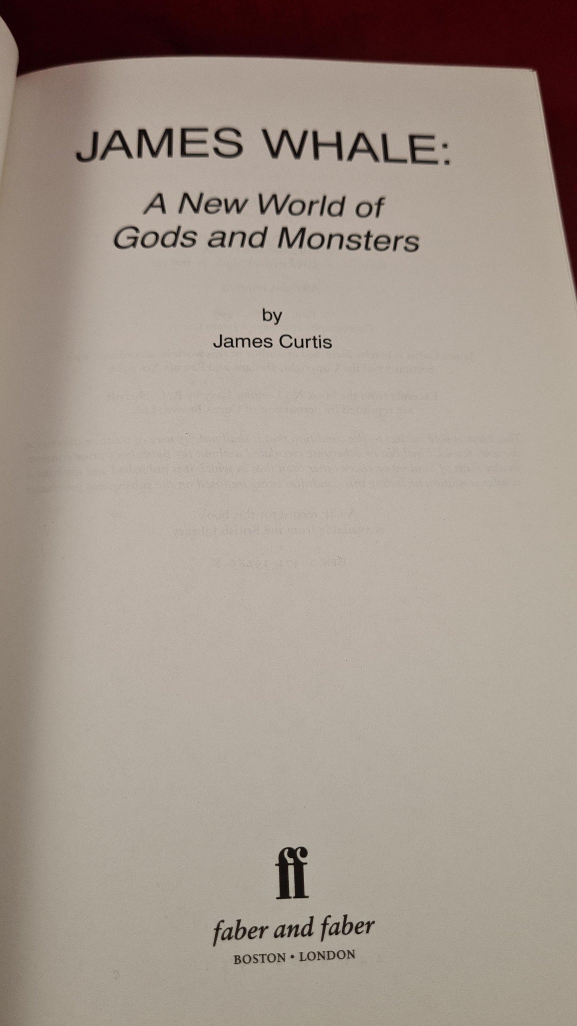 a new world of gods and monsters James Curtis