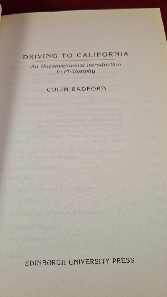 Colin Radford - Driving To California, Edinburgh, 1998, Paperbacks ...